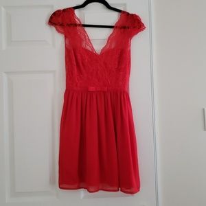Red lace ASOS skater dress